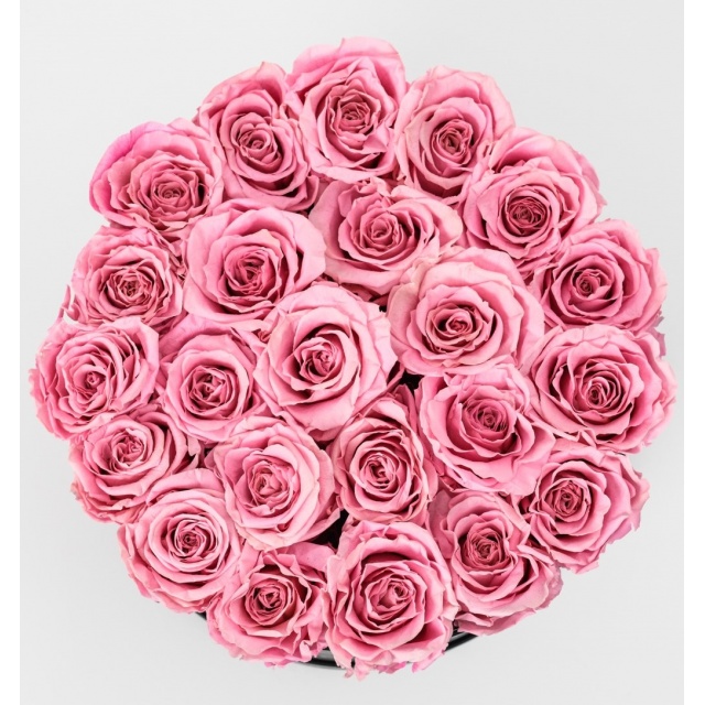 Flower Box duży z róż wiecznych różowych