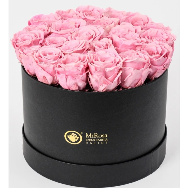 Flower Box duży z róż wiecznych różowych Flower Box duży z róż wiecznych różowych