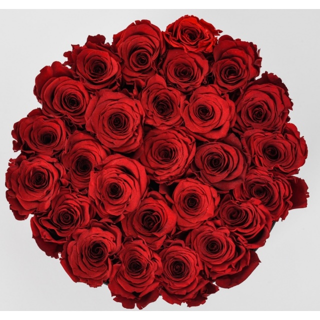 Flower Box duży z róż wiecznych czerwonych